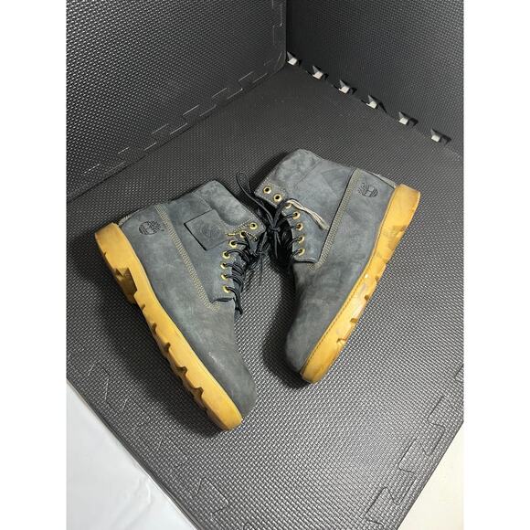 Timberland Mens Navy Blue Nubuck Leather Suede Work Boots Outdoors Size 8 M - Picture 3 of 8